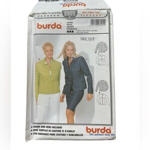 Vintage Y2K, uncut, factory folded Burda jacket pattern 8905, size 6-18